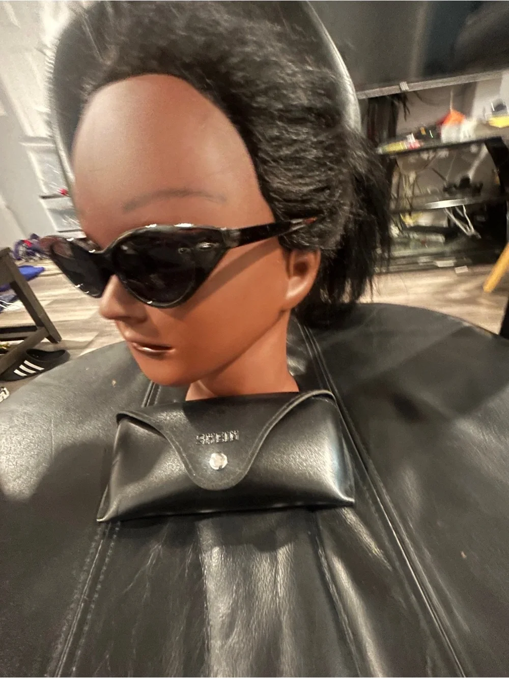 Black Cat-Eye Sunglasses with Case